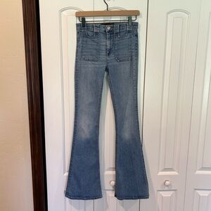 Veronica Beard Beverly High Rise Patch Pockets Skinny Flare Jeans Size 25/0